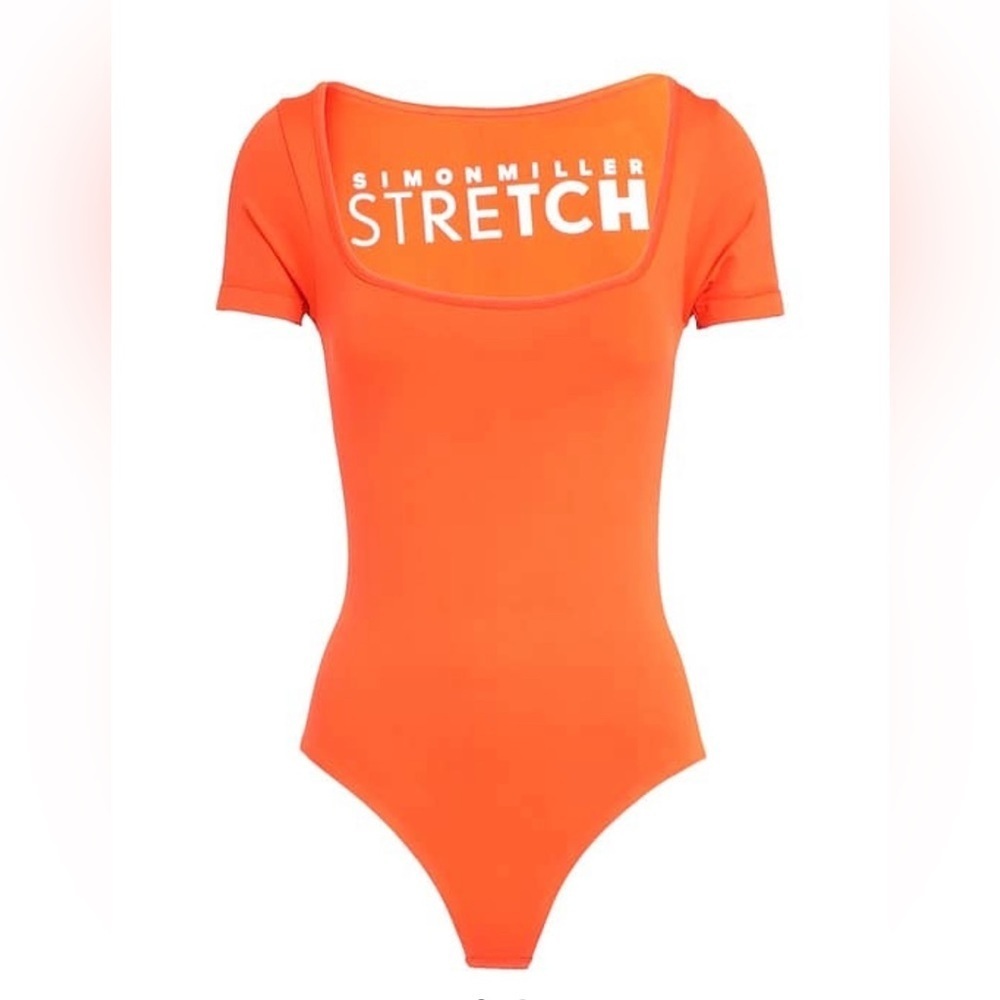 Simon miller eero square neck bodysuit in coral